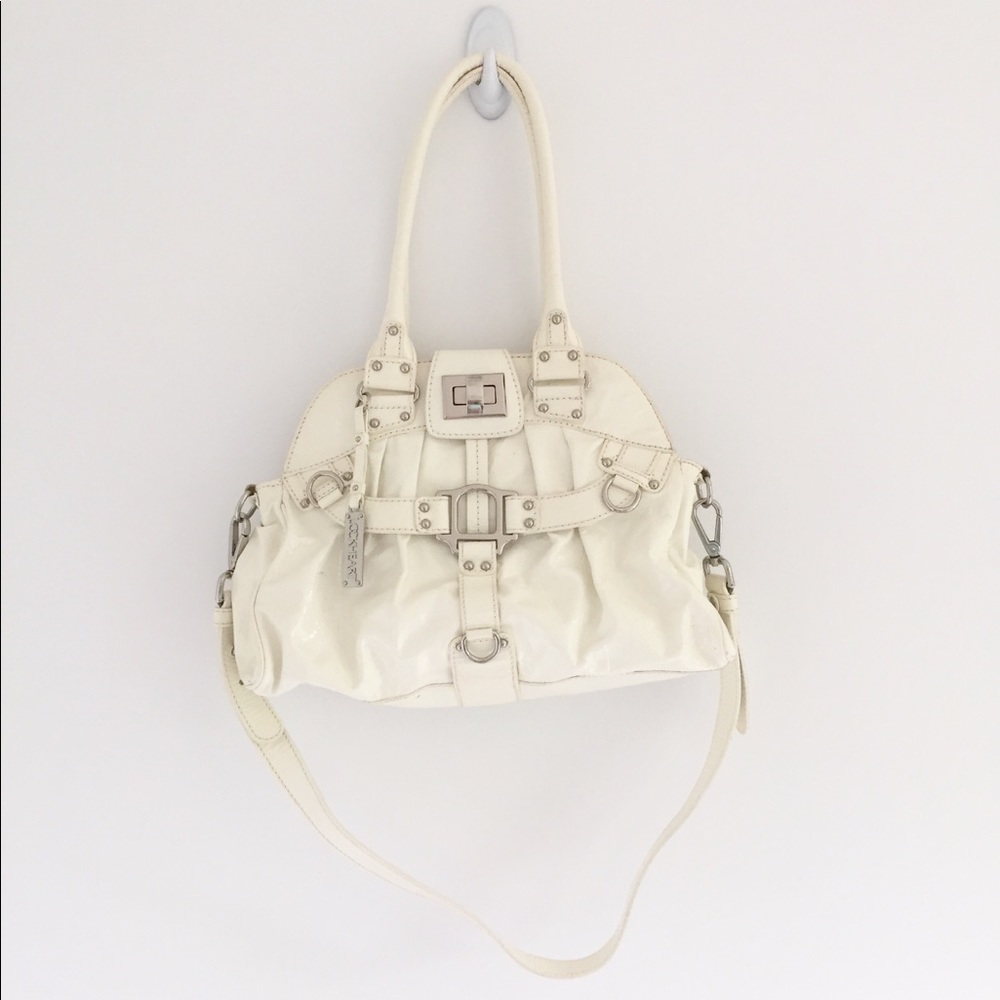 Lockheart White Patent Leather Shoulder Bag